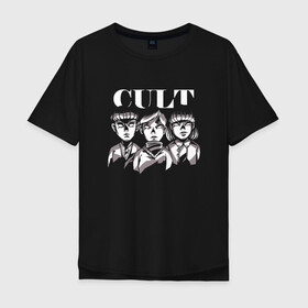 Мужская футболка хлопок Oversize с принтом Kid Cult Детский культ Ужасы в Санкт-Петербурге, 100% хлопок | свободный крой, круглый ворот, “спинка” длиннее передней части | devil | fear | horror | horror merch | occult | religion | ritual | satanic | satanism | демон | дети | дети кукурузы | детский культ | дьявол | культизм | оккультизм | прикол | религия | ритуал | сатана | сатанизм | секта | ужас | ужастик