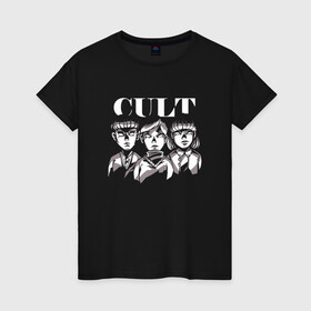 Женская футболка хлопок с принтом Kid Cult Детский культ Ужасы в Санкт-Петербурге, 100% хлопок | прямой крой, круглый вырез горловины, длина до линии бедер, слегка спущенное плечо | devil | fear | horror | horror merch | occult | religion | ritual | satanic | satanism | демон | дети | дети кукурузы | детский культ | дьявол | культизм | оккультизм | прикол | религия | ритуал | сатана | сатанизм | секта | ужас | ужастик