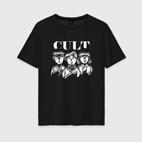 Женская футболка хлопок Oversize с принтом Kid Cult Детский культ Ужасы в Санкт-Петербурге, 100% хлопок | свободный крой, круглый ворот, спущенный рукав, длина до линии бедер
 | devil | fear | horror | horror merch | occult | religion | ritual | satanic | satanism | демон | дети | дети кукурузы | детский культ | дьявол | культизм | оккультизм | прикол | религия | ритуал | сатана | сатанизм | секта | ужас | ужастик