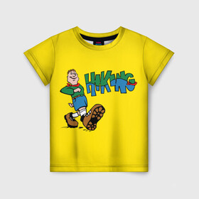 Детская футболка 3D с принтом пеший туризм в Санкт-Петербурге, 100% гипоаллергенный полиэфир | прямой крой, круглый вырез горловины, длина до линии бедер, чуть спущенное плечо, ткань немного тянется | альпинизм | выносливость | здоровье | счастливый | улыбающийся | упражнения | ходьба