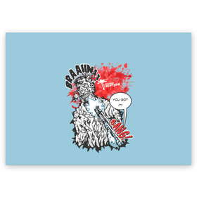 Поздравительная открытка с принтом Braaaiinss в Санкт-Петербурге, 100% бумага | плотность бумаги 280 г/м2, матовая, на обратной стороне линовка и место для марки
 | dead island | game | games | zombi | zomby | апокалепсис | апокалипсис | вуфв шыдфтв | дэд исланд | зомби | игра | игры | мертвый остров