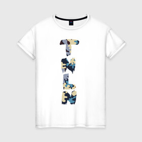 Женская футболка хлопок с принтом Tanya ALEN в Санкт-Петербурге, 100% хлопок | прямой крой, круглый вырез горловины, длина до линии бедер, слегка спущенное плечо | logo | арт | буквы | камуфляж | логотип