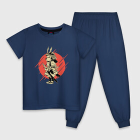 Детская пижама хлопок с принтом Пёс призрак - путь самурая в Санкт-Петербурге, 100% хлопок |  брюки и футболка прямого кроя, без карманов, на брюках мягкая резинка на поясе и по низу штанин
 | art | cyberpunk samurai | dog | ninja | oni | ronin | samurai | shogun | арт | капли краски | киберпанк самурай | мерч | пёсик | прикол | путь воина | ронин | сёгун | собака самурай | собачка | токио | харакири | черный самурай