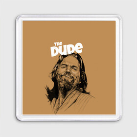 Магнит 55*55 с принтом The Big Lebowski (Dude) в Санкт-Петербурге, Пластик | Размер: 65*65 мм; Размер печати: 55*55 мм | big lebowski | donney | dude | lebowski | the big lebowski | the dude | walter | большой лебовски | лебовски | чувак