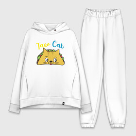 Женский костюм хлопок Oversize с принтом Taco Cat в Санкт-Петербурге,  |  | animal | cat | cute | kitty | meow | taco | друг | животные | киска | китти | кот | котенок | котик | котэ | кошечка | кошка | милый | мур | мяу | питомец | тако