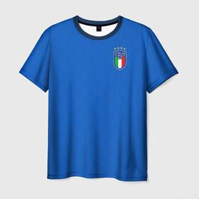 Мужская футболка 3D+ с принтом форма сборной Италии домашняя в Санкт-Петербурге, 100% микрофибра | круглый вырез горловины, длина до линии бедер | 2021 | championship | cup | dzyuba | russia | world | европы | италия | мира | мундиаль | форма | футбол | чемпионат