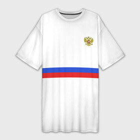Платье-футболка 3D с принтом форма сборной России в Санкт-Петербурге,  |  | 2021 | championship | cup | dzyuba | russia | world | европы | мира | мундиаль | россия | форма | футбол | чемпионат