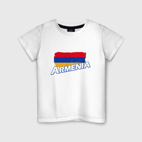 Детская футболка хлопок с принтом Armenia Flag в Санкт-Петербурге, 100% хлопок | круглый вырез горловины, полуприлегающий силуэт, длина до линии бедер | armenia | armenya | арарат | армения | армяне | армянин | арцах | горы | ереван | кавказ | народ | саркисян | ссср | страна | флаг