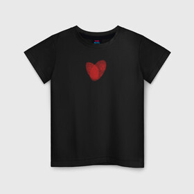 Детская футболка хлопок с принтом Отпечатки в виде сердца в Санкт-Петербурге, 100% хлопок | круглый вырез горловины, полуприлегающий силуэт, длина до линии бедер | heart | love | любовь | отношения | отпечаток | сердце