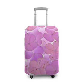 Чехол для чемодана 3D с принтом Ковер из КлеВера в Санкт-Петербурге, 86% полиэфир, 14% спандекс | двустороннее нанесение принта, прорези для ручек и колес | зелень | клевер | ковер | природа | растение | розовый | цветок | цветы