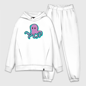 Мужской костюм хлопок OVERSIZE с принтом Осьминог в Санкт-Петербурге,  |  | cute | octopus | милый | морское | осьминог | осьминожка | паттерн | тентакли | щупальца