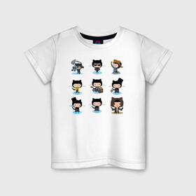 Детская футболка хлопок с принтом Octodex в Санкт-Петербурге, 100% хлопок | круглый вырез горловины, полуприлегающий силуэт, длина до линии бедер | github | octo | wan catnobi | кот | осьминог