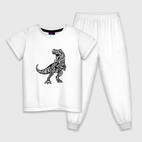 Детская пижама хлопок с принтом Тираннозавр узор Мандала в Санкт-Петербурге, 100% хлопок |  брюки и футболка прямого кроя, без карманов, на брюках мягкая резинка на поясе и по низу штанин
 | art | ethnic | grunge | mandala | pattern | pop culture | rex | science | t rex | tribal | tyrannosaurus rex | vintage | арт | вензеля | винтаж | гранж | динозавр | наука | паттерн | популярная культура | теропод | ти рекс | тиранозавр | тирекс | хищник |