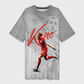 Платье-футболка 3D с принтом Harry Kane footballer в Санкт-Петербурге,  |  | англия | гарри | кейн | номер кейна | сборная англии | сборная англии по футболу | форма | форма гарри кейна | форма кейна | футбол | футболисты | футбольная сборная | футбольная форма
