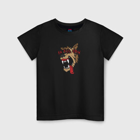 Детская футболка хлопок с принтом Злобный оскал в Санкт-Петербурге, 100% хлопок | круглый вырез горловины, полуприлегающий силуэт, длина до линии бедер | дог | злой | зубы | клыки | монстр | оскал | пасть | пес | собака