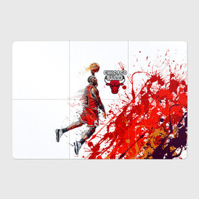 Магнитный плакат 3Х2 с принтом CHICAGO BULLS [9] в Санкт-Петербурге, Полимерный материал с магнитным слоем | 6 деталей размером 9*9 см | basketball | bulls | chicago | chicago bulls | jordan | nba | баскетбол | джордан | нба | чикаго буллз