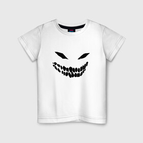 Детская футболка хлопок с принтом Ghost face в Санкт-Петербурге, 100% хлопок | круглый вырез горловины, полуприлегающий силуэт, длина до линии бедер | Тематика изображения на принте: disturbed | drain | face | ghost | дрейн | монстр | призрак