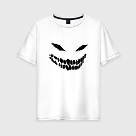 Женская футболка хлопок Oversize с принтом Ghost face в Санкт-Петербурге, 100% хлопок | свободный крой, круглый ворот, спущенный рукав, длина до линии бедер
 | disturbed | drain | face | ghost | дрейн | монстр | призрак