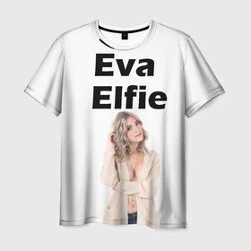 Мужская футболка 3D с принтом Eva Elfie в Санкт-Петербурге, 100% полиэфир | прямой крой, круглый вырез горловины, длина до линии бедер | eva elfie | eva elfie print | актер | актриса | ева элфи | кино