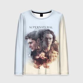 Женский лонгслив 3D с принтом Supernatural в Санкт-Петербурге, 100% полиэстер | длинные рукава, круглый вырез горловины, полуприлегающий силуэт | castiel | crowley | dean winchester | sam winchester | sn | spn | supernatural | vdzabma | дин винчестер | кастиель | кастиэль | кроули | сверхъестественное | сн | спн | сэм винчестер