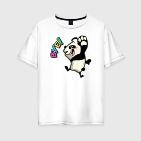 Женская футболка хлопок Oversize с принтом Фил Bye! в Санкт-Петербурге, 100% хлопок | свободный крой, круглый ворот, спущенный рукав, длина до линии бедер
 | stickers | животные | милые | надписи | пушистые