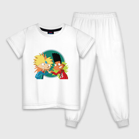 Детская пижама хлопок с принтом Hey Arnold!  в Санкт-Петербурге, 100% хлопок |  брюки и футболка прямого кроя, без карманов, на брюках мягкая резинка на поясе и по низу штанин
 | мульсериалы | мультфильмы 90 х | никелодеон | ностальгия | нулевые | эй арнольд