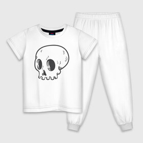 Детская пижама хлопок с принтом Мертвый Аякс в Санкт-Петербурге, 100% хлопок |  брюки и футболка прямого кроя, без карманов, на брюках мягкая резинка на поясе и по низу штанин
 | skull | иллюстрация | стикер | ужастик | череп