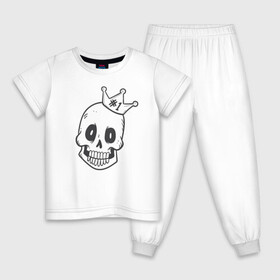 Детская пижама хлопок с принтом Аякс номер 1 в Санкт-Петербурге, 100% хлопок |  брюки и футболка прямого кроя, без карманов, на брюках мягкая резинка на поясе и по низу штанин
 | skull | иллюстрация | стикер | ужастик | череп