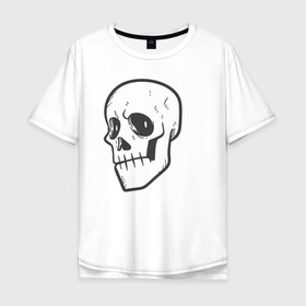 Мужская футболка хлопок Oversize с принтом Хмурый Аякс в Санкт-Петербурге, 100% хлопок | свободный крой, круглый ворот, “спинка” длиннее передней части | skull | иллюстрация | стикер | ужастик | череп