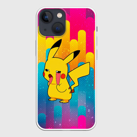 Чехол для iPhone 13 mini с принтом Уставший Пикачу в Санкт-Петербурге,  |  | anime | picachu | pikachu | аниме | милый | пика | пикачу | покебол | покемон