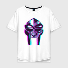 Мужская футболка хлопок Oversize с принтом MF Doom Mask в Санкт-Петербурге, 100% хлопок | свободный крой, круглый ворот, “спинка” длиннее передней части | Тематика изображения на принте: doom | hip hop | mf doom | music | rap | rip | маска | микрофон | музыка | рэп | рэпер | стиль | хип хоп
