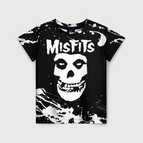 Детская футболка 3D с принтом MISFITS [4] в Санкт-Петербурге, 100% гипоаллергенный полиэфир | прямой крой, круглый вырез горловины, длина до линии бедер, чуть спущенное плечо, ткань немного тянется | misfits | music | rock | мисфитс | музыка | рок