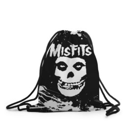 Рюкзак-мешок 3D с принтом MISFITS [4] в Санкт-Петербурге, 100% полиэстер | плотность ткани — 200 г/м2, размер — 35 х 45 см; лямки — толстые шнурки, застежка на шнуровке, без карманов и подкладки | misfits | music | rock | мисфитс | музыка | рок