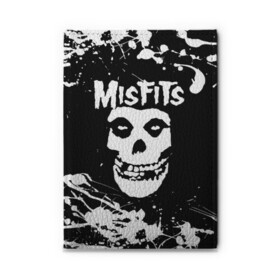 Обложка для автодокументов с принтом MISFITS [4] в Санкт-Петербурге, натуральная кожа |  размер 19,9*13 см; внутри 4 больших “конверта” для документов и один маленький отдел — туда идеально встанут права | Тематика изображения на принте: misfits | music | rock | мисфитс | музыка | рок