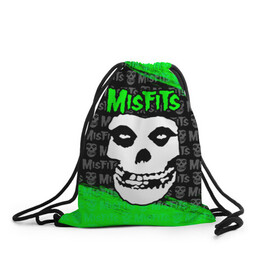 Рюкзак-мешок 3D с принтом MISFITS [3] в Санкт-Петербурге, 100% полиэстер | плотность ткани — 200 г/м2, размер — 35 х 45 см; лямки — толстые шнурки, застежка на шнуровке, без карманов и подкладки | misfits | music | rock | мисфитс | музыка | рок