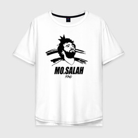 Мужская футболка хлопок Oversize с принтом MO.SALAH KING в Санкт-Петербурге, 100% хлопок | свободный крой, круглый ворот, “спинка” длиннее передней части | basel | champion | chelsea | fifa | lfc | liverpool | mo salah | mohamed salah | mokawloon | roma | soccer | uefa | базель | египет | ливерпуль | лига чемпионов | лфк | мокавлун | мохаммед салах | рома | уефа | фифа | футбол