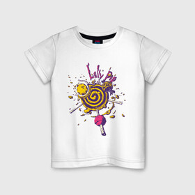 Детская футболка хлопок с принтом Lolly Pop в Санкт-Петербурге, 100% хлопок | круглый вырез горловины, полуприлегающий силуэт, длина до линии бедер | art | candy | drawing | food | lollipops | арт | еда | конфеты | леденцы | рисунок