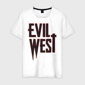 Мужская футболка хлопок с принтом Evil West в Санкт-Петербурге, 100% хлопок | прямой крой, круглый вырез горловины, длина до линии бедер, слегка спущенное плечо. | flying wild | focus home | gamer | games | дикий запад