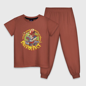 Детская пижама хлопок с принтом Five Finger Death Punch в Санкт-Петербурге, 100% хлопок |  брюки и футболка прямого кроя, без карманов, на брюках мягкая резинка на поясе и по низу штанин
 | car | groove metal | group | rock | автомобиль | грув металл | группа | рок