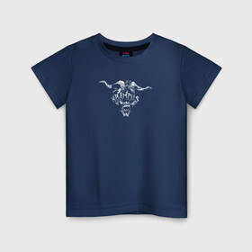Детская футболка хлопок с принтом Крампус в Санкт-Петербурге, 100% хлопок | круглый вырез горловины, полуприлегающий силуэт, длина до линии бедер | демон | дьявол | зло | крампус | мифическое существо | монстр | рога | страшный | хоррор