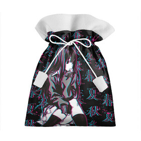 Подарочный 3D мешок с принтом Sad Anime Girl в Санкт-Петербурге, 100% полиэстер | Размер: 29*39 см | Тематика изображения на принте: anime | chan | girl | glitch | hieroglyph | seasons | waifu | аниме | вайфу | времена | глитч | года | иероглиф | тян