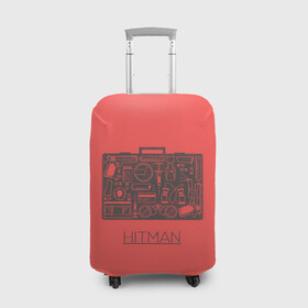 Чехол для чемодана 3D с принтом Secret case в Санкт-Петербурге, 86% полиэфир, 14% спандекс | двустороннее нанесение принта, прорези для ручек и колес | agent 47 | game | games | hitman | hitmen | агент 47 | игра | игры | ршеьфт | хитман | хитмэн