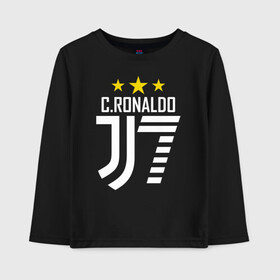 Детский лонгслив хлопок с принтом C.RONALDO J7 3 звезды в Санкт-Петербурге, 100% хлопок | круглый вырез горловины, полуприлегающий силуэт, длина до линии бедер | 7 | champion | cr7 | cristiano ronaldo | fifa | football | football club | juventus | soccer | uefa | игра | криштиану роналду | лига чемпионов | реал мадрид | сборная португалии | спорт | уефа | фифа | фк | футбол | футболь