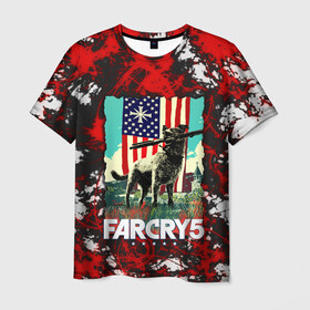 Мужская футболка 3D с принтом farcry5 в Санкт-Петербурге, 100% полиэфир | прямой крой, круглый вырез горловины, длина до линии бедер | doge | farcry | fc 5 | fc5 | фар край