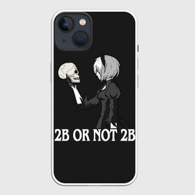 Чехол для iPhone 13 с принтом 2B OR NOT 2B в Санкт-Петербурге,  |  | 2a | 2б | ahegao | anime | automata | b2 | cyber | emil | girl | girls | glitch | hikka | neon | nier | senpai | waifu | yorha | а2 | аниме | ахегао | вайфу | глитч | глич | девушка | кибер | манга | неон | семпай | сенпай | тян | тяночка | 