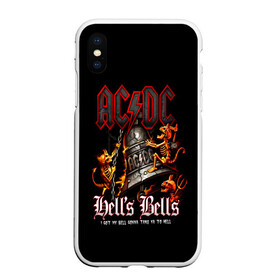 Чехол для iPhone XS Max матовый с принтом AC DC Hells Bells в Санкт-Петербурге, Силикон | Область печати: задняя сторона чехла, без боковых панелей | ac dc | acdc | back in black | columbia | epic | force | guitar | pop | rock | vevo | ангус | ангус янг | ас дс | асдс | блюз | бон скотт | брайан джонсон | дэйв эванс | клифф уильямс | крис слейд | малькольм янг | рок | стиви янг | фил радд