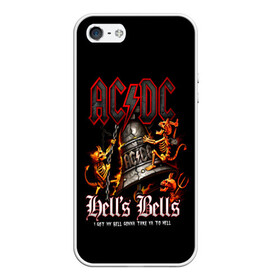 Чехол для iPhone 5/5S матовый с принтом AC DC Hells Bells в Санкт-Петербурге, Силикон | Область печати: задняя сторона чехла, без боковых панелей | ac dc | acdc | back in black | columbia | epic | force | guitar | pop | rock | vevo | ангус | ангус янг | ас дс | асдс | блюз | бон скотт | брайан джонсон | дэйв эванс | клифф уильямс | крис слейд | малькольм янг | рок | стиви янг | фил радд