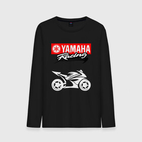 Мужской лонгслив хлопок с принтом YAMAHA ЯМАХА RACING в Санкт-Петербурге, 100% хлопок |  | motorcycle | yamaha | yzf r6. | байк | байкер | мотоспорт | мототехника | мотоцикл | мотоциклист | скутер | ямаха