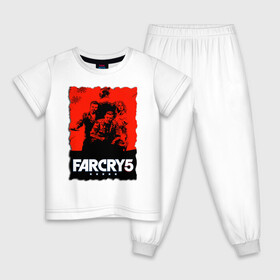 Детская пижама хлопок с принтом FARCRY  | ФАРКРАЙ  в Санкт-Петербурге, 100% хлопок |  брюки и футболка прямого кроя, без карманов, на брюках мягкая резинка на поясе и по низу штанин
 | farcry | fc 5 | fc5 | фар край