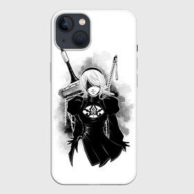 Чехол для iPhone 13 с принтом 2B | Nier Automata в Санкт-Петербурге,  |  | 2a | 2б | ahegao | anime | automata | b2 | cyber | emil | girl | girls | glitch | hikka | neon | nier | senpai | waifu | yorha | а2 | аниме | ахегао | вайфу | глитч | глич | девушка | кибер | манга | неон | семпай | сенпай | тян | тяночка | 